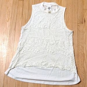 White high neck tank top